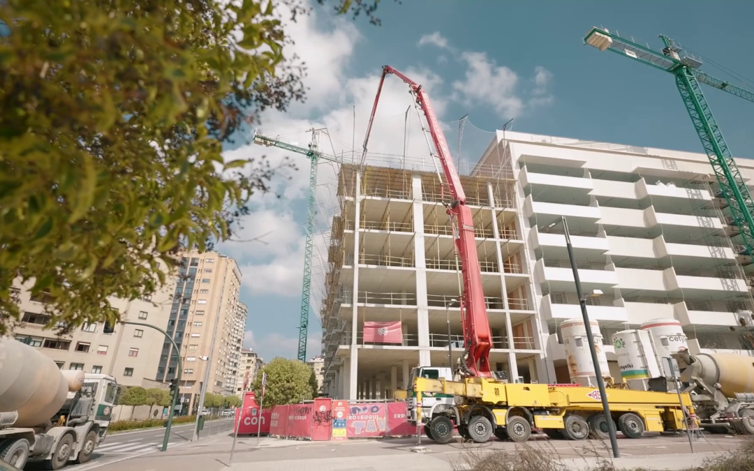 Avance de obra en la promoción de VPO en Avenida Zaragoza, Arrosadía 